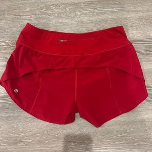 Red Lululemon Speed Up Short 4"